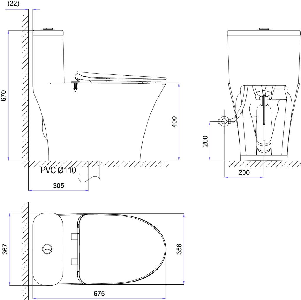 Bàn cầu một khối Viglacera V199 - Ảnh 6