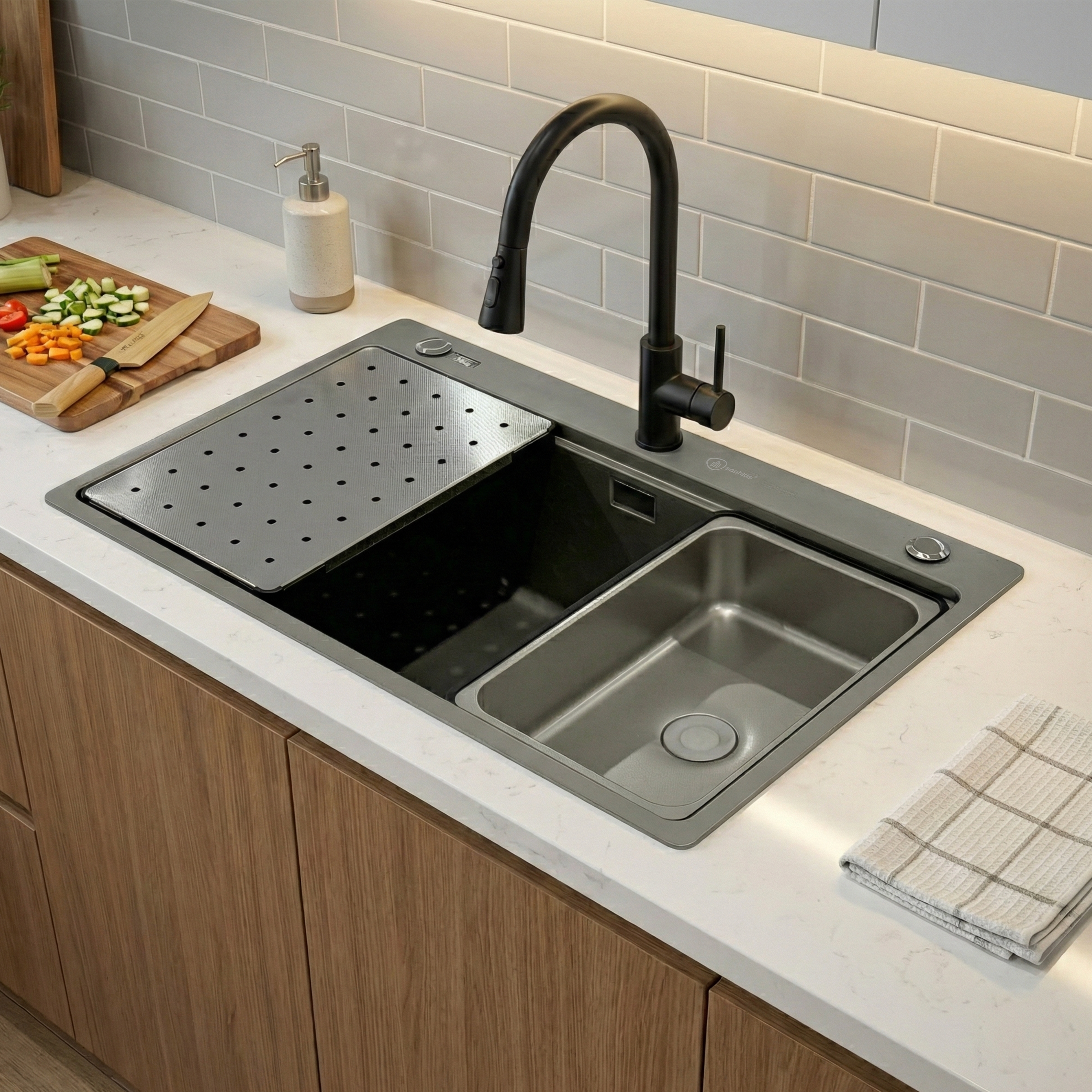 Chậu rửa bát inox 304 cao cấp Saphias SC7648