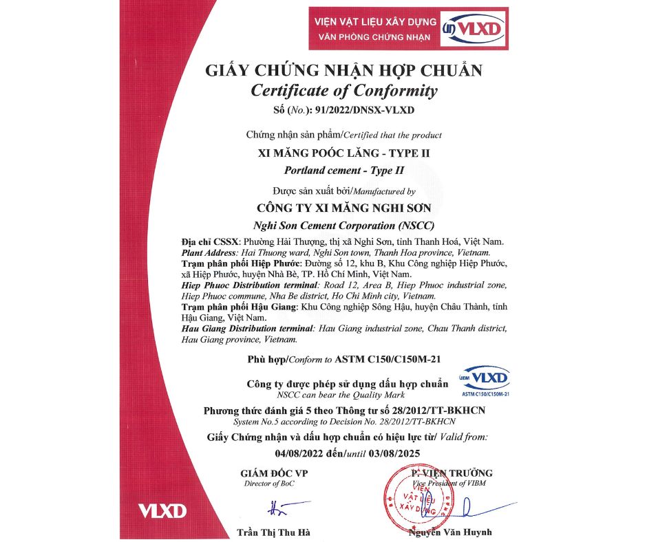 Xi măng Nghi Sơn rời bền Sun Phát (PCmsr40, PCmsr50, Type II)